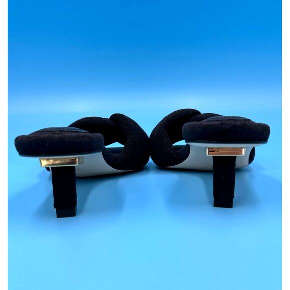 Good American Women's Terry Kickstand Low Heel Slide Sandals - Black - size 7 - Picture 11 of 12